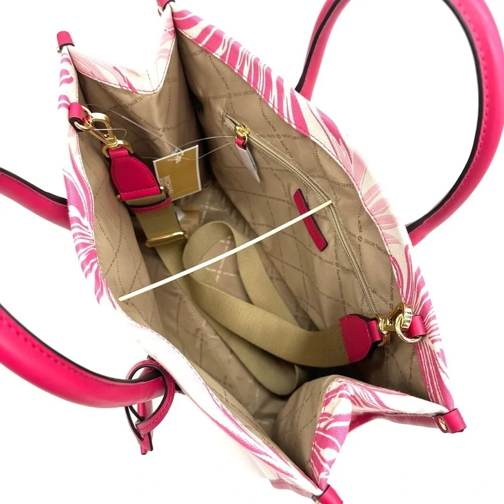 Michael Kors Medium Mirella Tote Bag Electric Pink Multi Leather